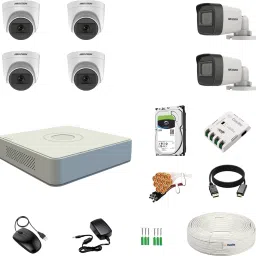 Clocite HIKVISION 5MP 4 Dome 2 Bullet Cameras (Audio Recording) + 8CH 3K/5MP DVR Kit Security Camera-picture-16