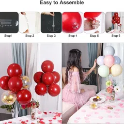 poptheparty Solid Balloon Stand, Set of Clear Table Desktop Balloon Holder with 7 Balloon Sticks Balloon image 3