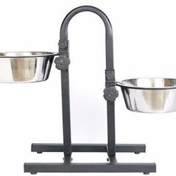 U-Type Elevated Double Bowl Set Round Stainless Steel Pet Bowl-image-51
