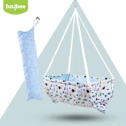 Newborn Hanging Cradle for Baby Jhula Sleep Swing Cradle with Net and Spring Set-picture-8