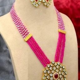 Alloy Gold-plated Pink Jewel Set-image-54