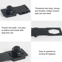 zeitel 2 Set Drawer Lock with Key Locking Hasp, 3 Inch Metal Twist Knob Keyed Locking Keyed Cam Lock image 3