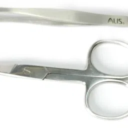 Slant Tip Tweezer & Scissor for Moustache/Beard/Eyebrow/Nose Hair Trimming Scissor for Upper Lip, Eyebrows Combo Tweezer & Scissor CE QUALITY Size Scissor 3.5" & Tweezer 3.5"-image-14