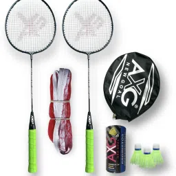 Scratchless A-2000 Badminton Racquets set Of 2 with 3 Plastic Shuttles and Net Badminton Kit-picture-11