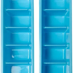 crew4 Pack of 2 combos Slim Design Saves Freezer Space ice tray with lid Blue Plastic Ice Cube Tray image 4