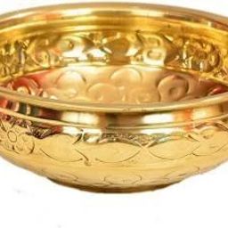 Diwali Special Brass HandMade Crafted Urli Traditional Decor Bowl Home/Office Brass Decorative Platter-46