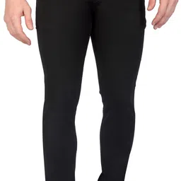 rusticblooms Men Slim Mid Rise Black Jeans-picture-3