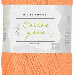 Cotton Delight Peach orange 100 gms 100% Cotton Ball Hand knitting Cotton Yarn-image-98