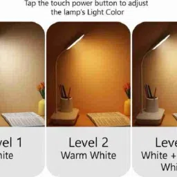akr Powerful Rechargeable lamp with Pen Holder 3 Mode Lights Mobile Stand Desk Lamp Table Lamp image 2
