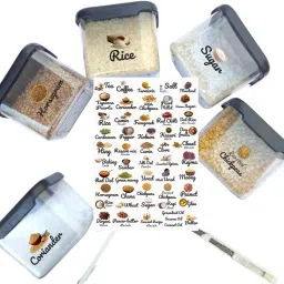 4 cm Cooking Ingredients 50+ Spices, Pulses, Flours & Masalas Identifier Stickers Self Adhesive Sticker-image-38