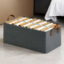 Polyester Wardrobe Clothes Storage Box ,Handles Folding Baskets ,Toys Sweater Blanket_W654 Storage Basket-picture-5