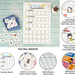 inkdotpot Kids Daily Responsibility Checklist to Do List Daily Task Routine Chore Chart-A1 image 3