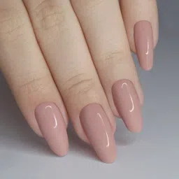 Quick Dry Nail Paint Long Wear glossy Nudepink Finish Nail Polish Nudepink-image-56