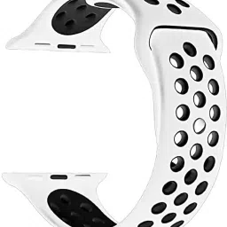 TRENDINGVIEW premium soft silicone fit to 42mm/ 44mm / 45mm / 46mm black dot white strap 44 mm Silicone Watch Strap-image-42