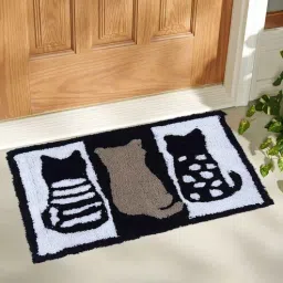 aazeem Brown Abstract Cotton 24x16 Inches AntiSkid Door Mat (1Pc)-picture-7