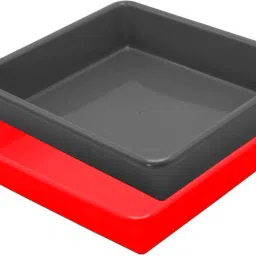 Plastic Exel Small Tray For Home/Office/Kitchen, 2 pc Tray 2 Ltr, Red Grey Tray-20