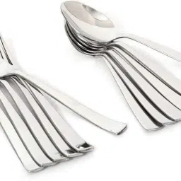 Luxury Cutlery Set of 12,Stainless Steel Spoons - 6Pcs and Forks - 6Pcs| Stainless Steel Serving Fork, Dinner Fork Set-10