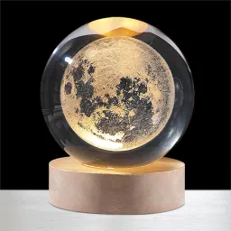 3D Moon Crystal Ball Night Light,2.4 inch Glass Ball with Wood Base-L187_L778 Table Lamp-14