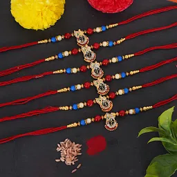 Designer Khatu Shyam Ji Rakhi combo 6 pcs. Mauli Thread RakhiSet-image-26