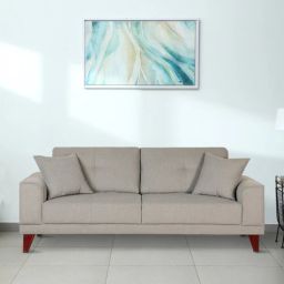 woodsworth from pepperfry Antonio Fabric 3 Seater Sofa In Ash Grey Colour-picture-17