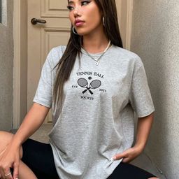 calm down Women Printed Round Neck Cotton Blend Grey T-Shirt-picture-3