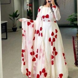 Printed Georgette Stitched Anarkali Gown-image-79