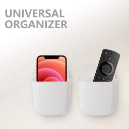 thekiteco. Multipurpose Wall Mount Mobile Stand / Remote Stand - Pack of 2 White Mobile Holder image 2