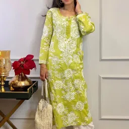 gosriki Women Embroidered Cotton Blend Straight Kurta-picture-25