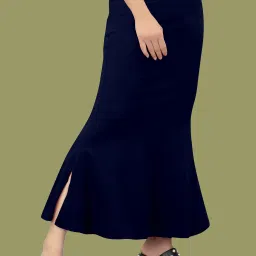 house of common F1_Fish_Navy Blue_L_Saree Shapewear shapewear petticoat For Women Lycra Blend Petticoat-image-7