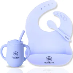Silicone Baby Sippy Straw Cup, Feeding Baby Bibs & Spoon for Training Toddlers - 100 % Food Grade Silicone-image-25