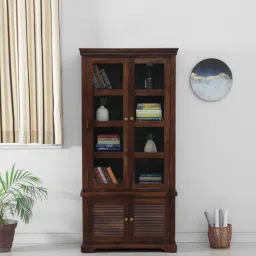amberville from pepperfry Carleson Sheesham Wood Book Case In Scratch Resistant Provincial Teak Finish-picture-43