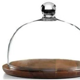 Cake Stand With Glass Dome Wooden Cake Server-31