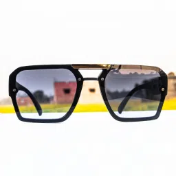 jiebo UV Protection Rectangular Sunglasses (Free Size) image 2