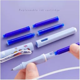 excite shoppers Quality Fountain Pens Set with Cartridge, Erasable Ink, Medium Nib Refill image 2