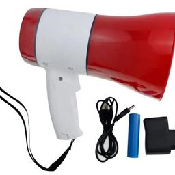kh Handheld Megaphone with Loud Speaker Built-in Gayatri Mantra, Recorder USB Memory Card Input Talk Record Play Siren Music, Rechargeable Battery Included with Dog Bark Voice image 5