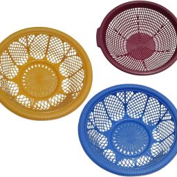 Plastic Stoarge Basket pack of 3 Multicolor Plastic_Mk15 Storage Basket-image-103