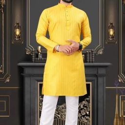 Men Cotton Blend Kurta Pant Set-image-54