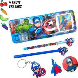 Inbuilt Calculator Combo Cool Avenger Designed Art Plastic Pencil Box-image-30