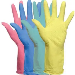 4 Different Colour Rubber Hand Safe Touch Care Specilly Waterproof Washble Reusable Hadn Gloves For Men Women Boys Girls Kids Farmer Worker Rubber Safety Gloves-image-31