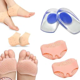 Silicone Gel Heel Pad Socks for Pain Relief Half Heel with Blue Heel (3 Pair) Heel Support-23