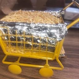 bogenlite Platter Trolley for Table Cart Shape Platter Metal yellow Platter Tray Serving Set image 3