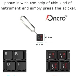 ONCRO Language Typing font Hindi keyboard sticker for laptop Black alphabets stickers Internal Standard Multi-device Keyboard Compatible with Desktop, Laptop, Mac Easy to Use,Plug and Play,Quick, Comfy Durable body image 5