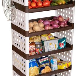 Fruits/Vegetables Kitchen Rack 6 Tier Multi-Purpose Storage Organizer Rack for Home with Wheels Plastic-image-86