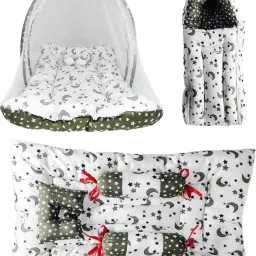 Cotton Infants Washable New Born Baby Bedding Set | Sleeping Bed | Mattress| Insect Protector Mosquito Net-19