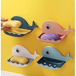 (PACK OF 2)Fish Shape Cute Adhesive Waterproof Wall Mounted Soap Dish-image-78