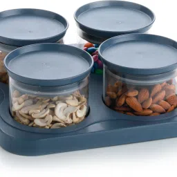 Plastic Royal Serving Set / Bowl / Bowl Set / Airtight Container With Tray And Lid For / Aachar / Pickle / Salad / Dryfruit / Dessert / Snacks / Chocolate / Candy / Masala Bowl, Tray Serving Set-15