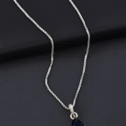 Excellent Finished Diamond Sterling Silver Positivity Necklace for Women,Girls Diamond Silver, Rhodium Plated Sterling Silver, Alloy Necklace-image-30