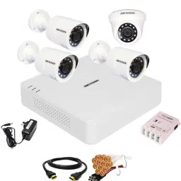 Spotvision 4 Channel Power Supply,Hikvision 4 Channal HD DVR 1080p 1Pcs,Outdoor Camera 2 MP 3Pcs,Indoor Camera 2 MP 1Pcs,combo set Security Camera-14