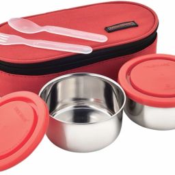 Classic Stainless Steel 2 Containers Lunch Box-17