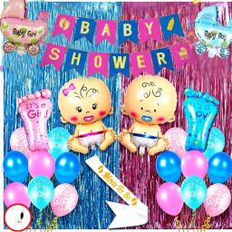 Baby Shower Decoration Items - 50Pcs Baby Shower Decoration Foil with Pram-image-22